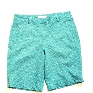 Lady Hagen Womens Golf Shorts Flat Front Pockets Green White Size 4